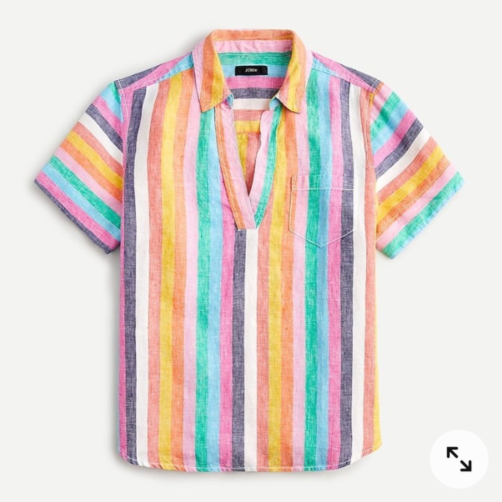 J.Crew Short Sleeve Popover in Linen